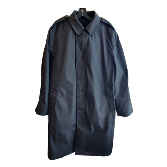 DSCP Quarterdeck Collection Black Trench Coat 44R Removable Fleece Liner wZipper - Picture 1 of 11